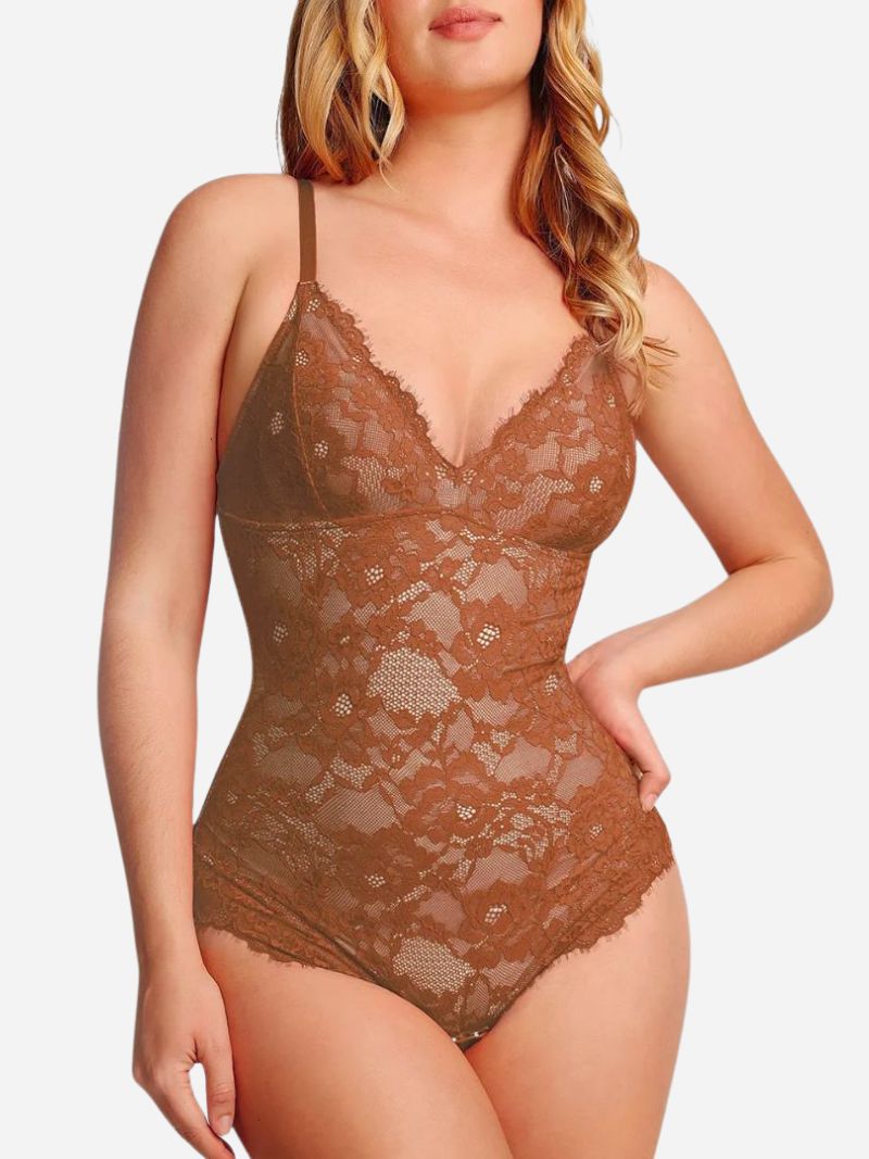 AirSlim | Body moldeador con cuello en V y encaje